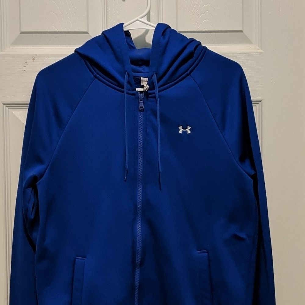 Under Armour cold gear royal blue hoodie Sz M - Picture 3 of 6